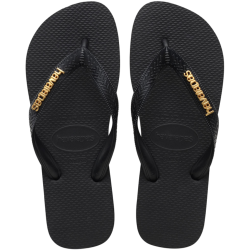 Women's Top Logo Metallic Flip Flops Flip Flops Zone