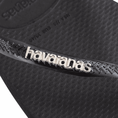 Alternative view of Women's Slim Square Logo Metallic Flip Flops Flip Flops Zone