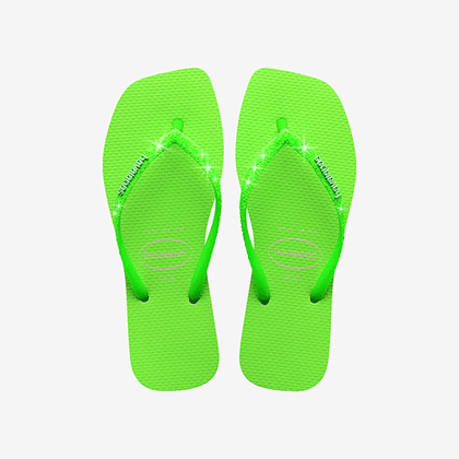 Havaianas Square Glitter Neon Flip Flops Zone